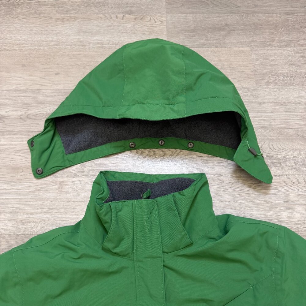 Lands' End Squall Waterproof Fleece Lined Hooded Parka Coat Green Womens L 14-16 - Picture 13 of 16